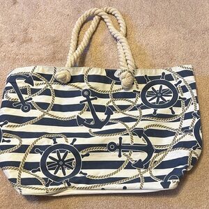 Nautical Blue and White Tote Bag
